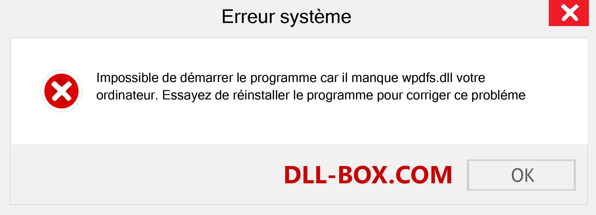 Le fichier wpdfs.dll est manquant ?. Télécharger pour Windows 7, 8, 10 - Correction de l'erreur manquante wpdfs dll sur Windows, photos, images